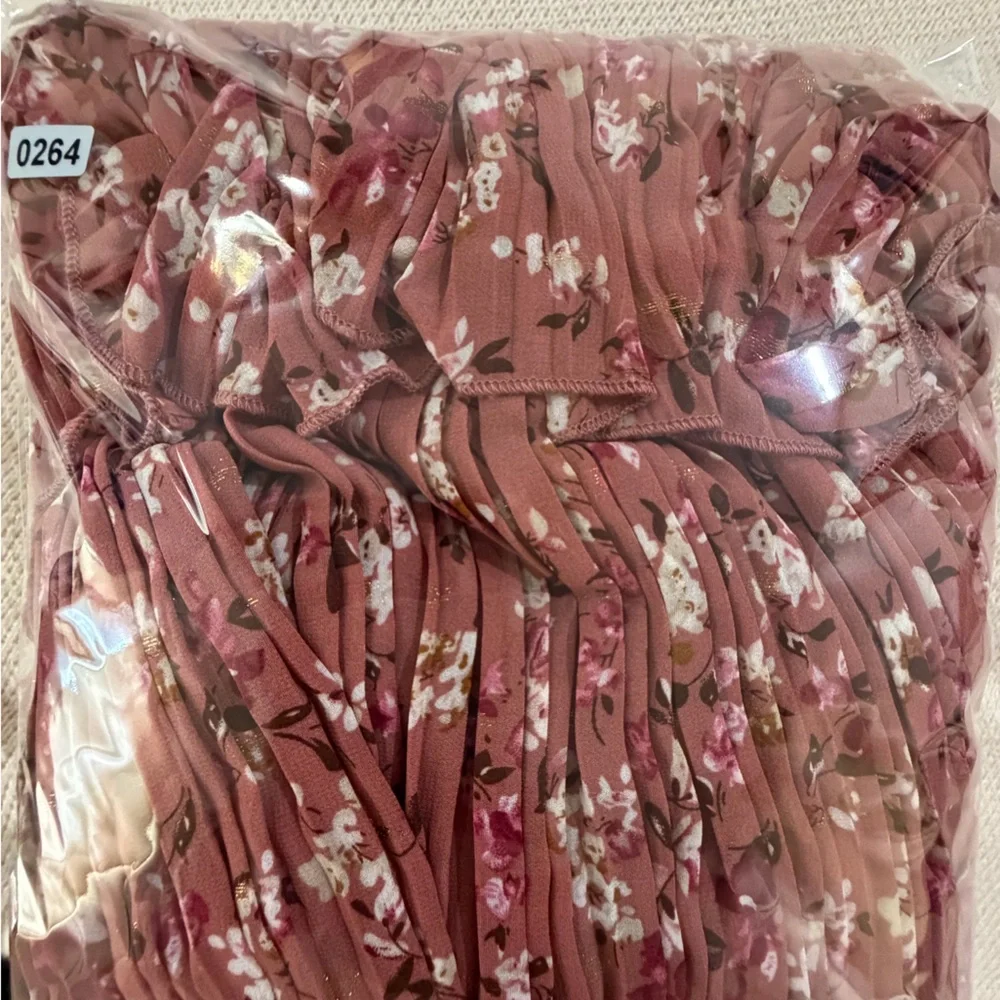 Rust Floral Tiered Long-Sleeve Maxi Dress - Picture 10 of 10